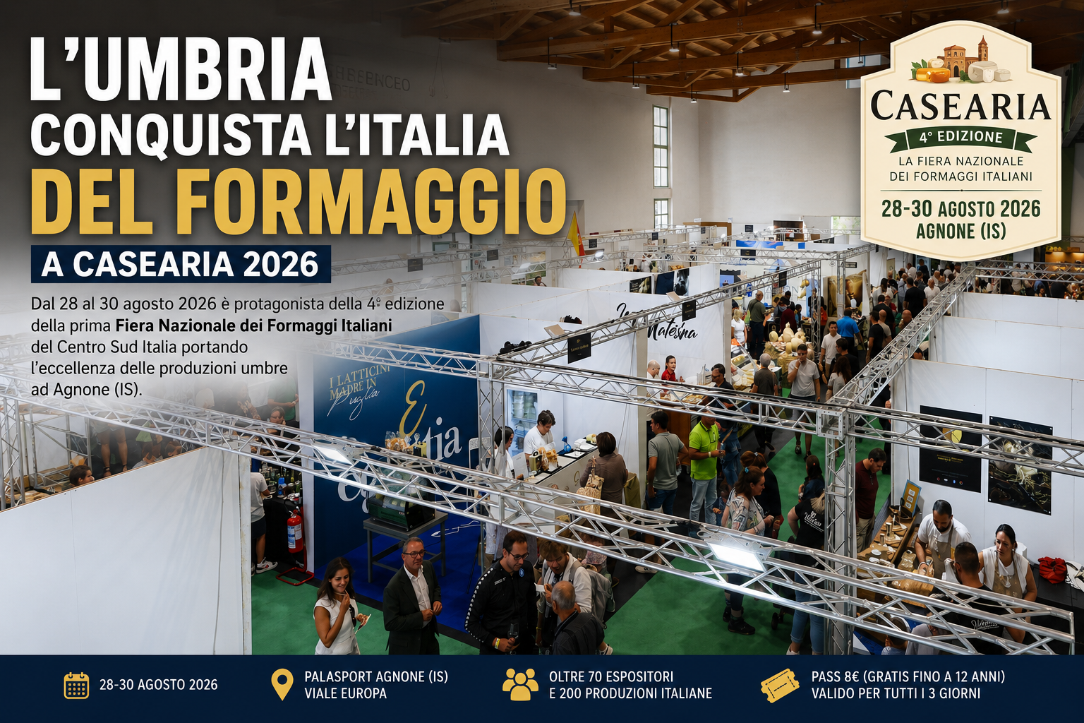 Formaggi umbri e specialità di Norcia protagonisti a Casearia 2026 ad Agnone