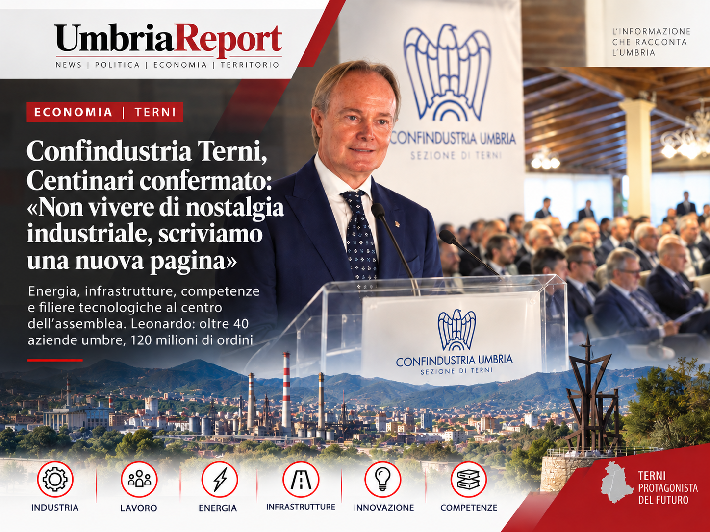 Marco Centinari confermato presidente della Sezione di Terni di Confindustria Umbria 2026-2028