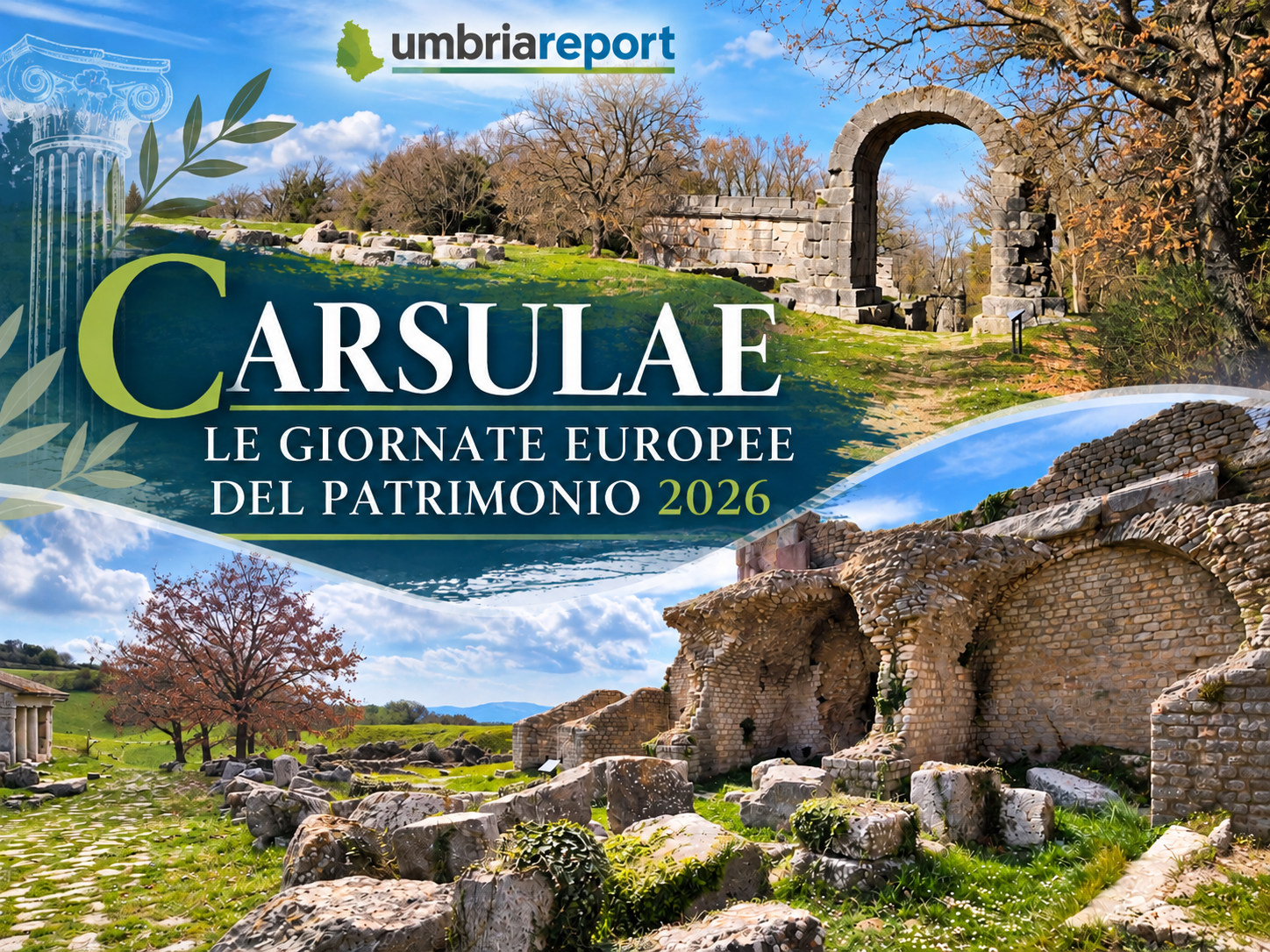 Giornate Europee del Patrimonio 2026 all’Area archeologica di Carsulae, programma del 26 e 27 settembre