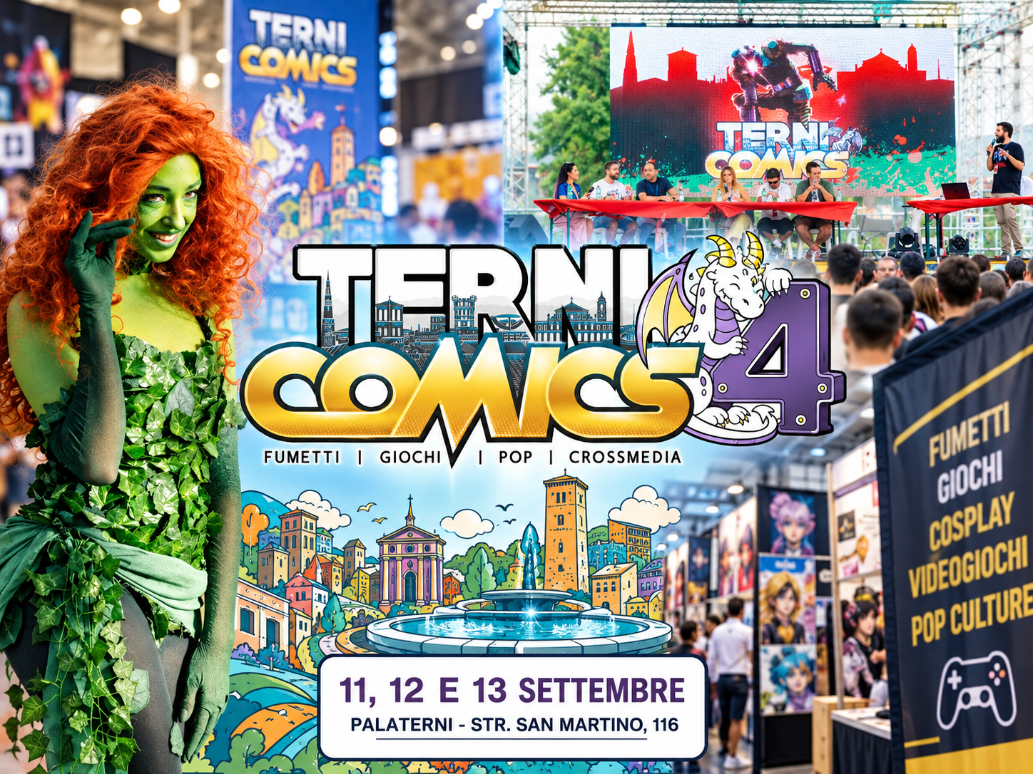 Terni Comics 2026 al PalaTerni, quarta edizione dedicata a fumetti, gaming, cosplay e cultura pop. credit UMBRIAreport